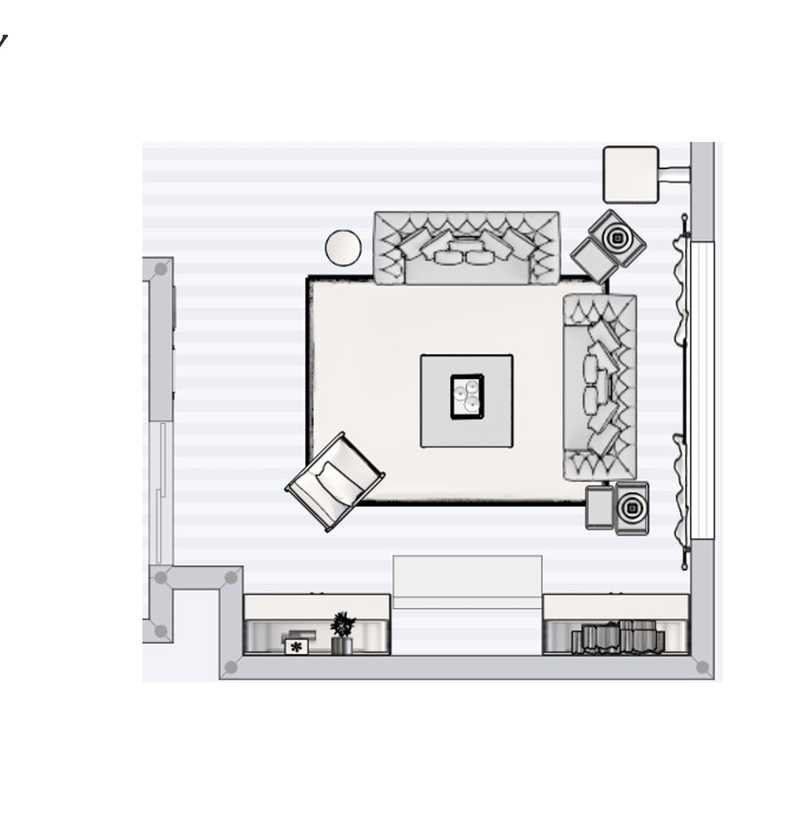 Glam, Midcentury Modern Living Room Design by Havenly Interior Designer Tyara