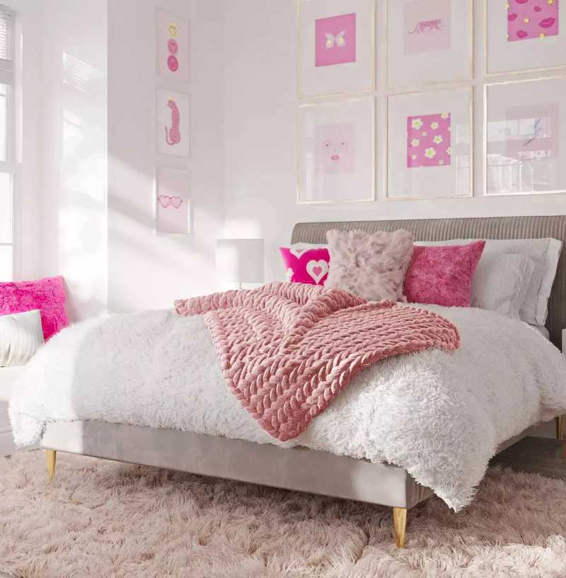 Glam, Preppy Bedroom Design by Havenly Interior Designer Mariel