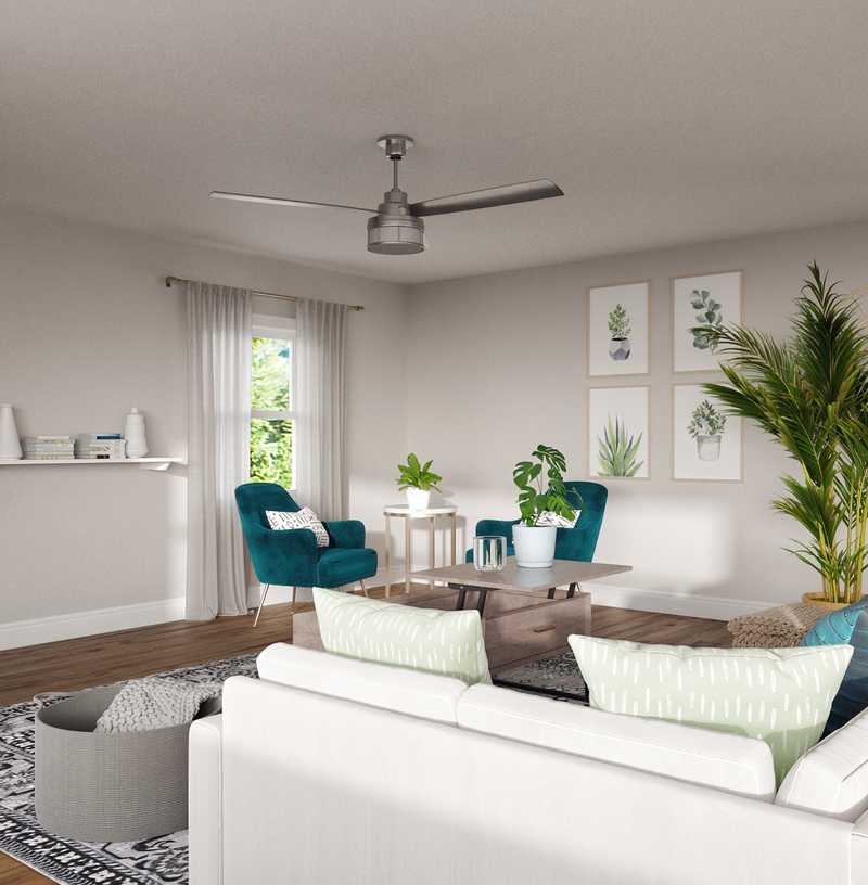 Modern, Midcentury Modern Living Room Design by Havenly Interior Designer Tanissa