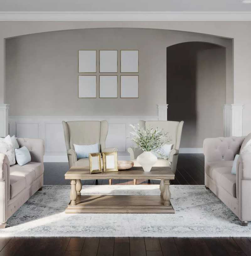 Classic, Traditional, Farmhouse Living Room Design by Havenly Interior Designer Mariel