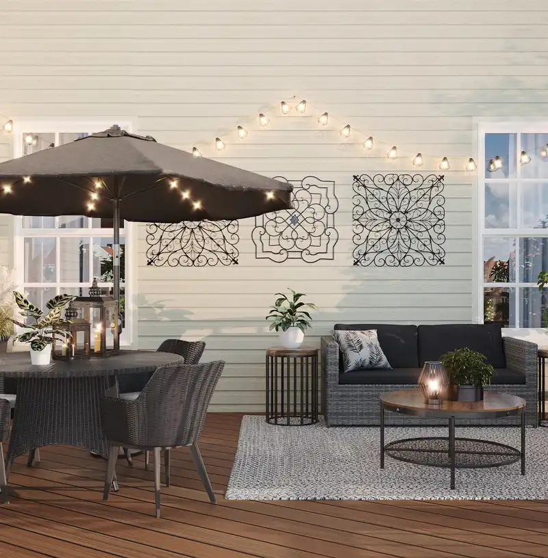 Farmhouse Outdoor Space Design by Havenly Interior Designer Lauren