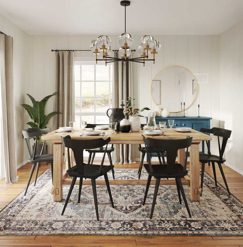 Farmhouse, Rustic Dining Room Design by Havenly Interior Designer Jennifer