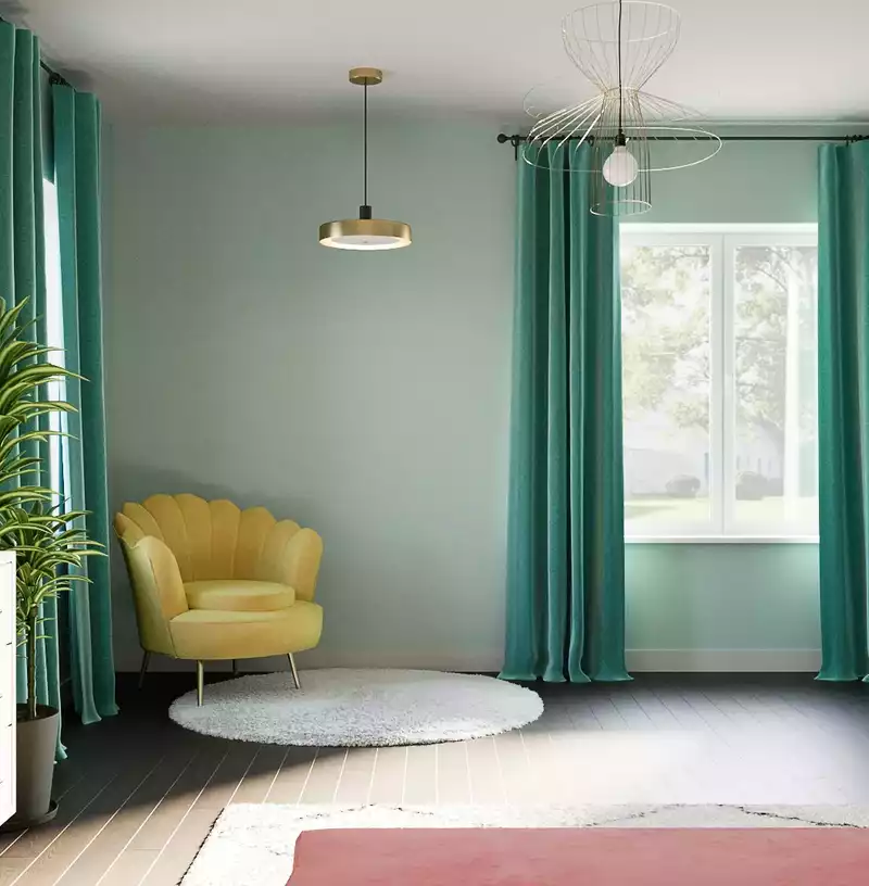 Contemporary, Eclectic, Bohemian, Midcentury Modern Bedroom Design by Havenly Interior Designer Andrea