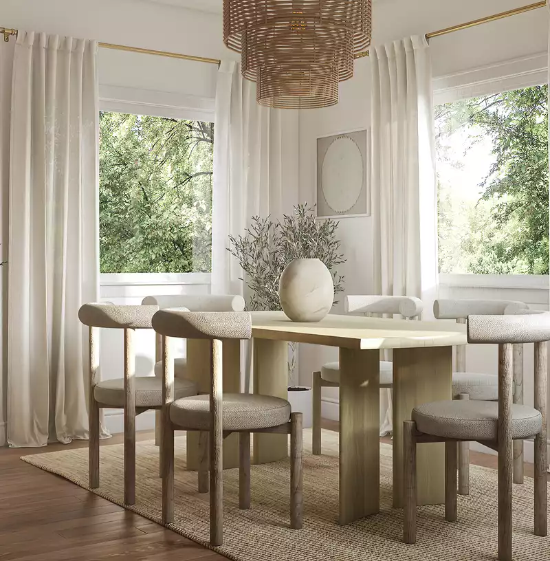Bohemian, Scandinavian Dining Room Design by Havenly Interior Designer Andrea