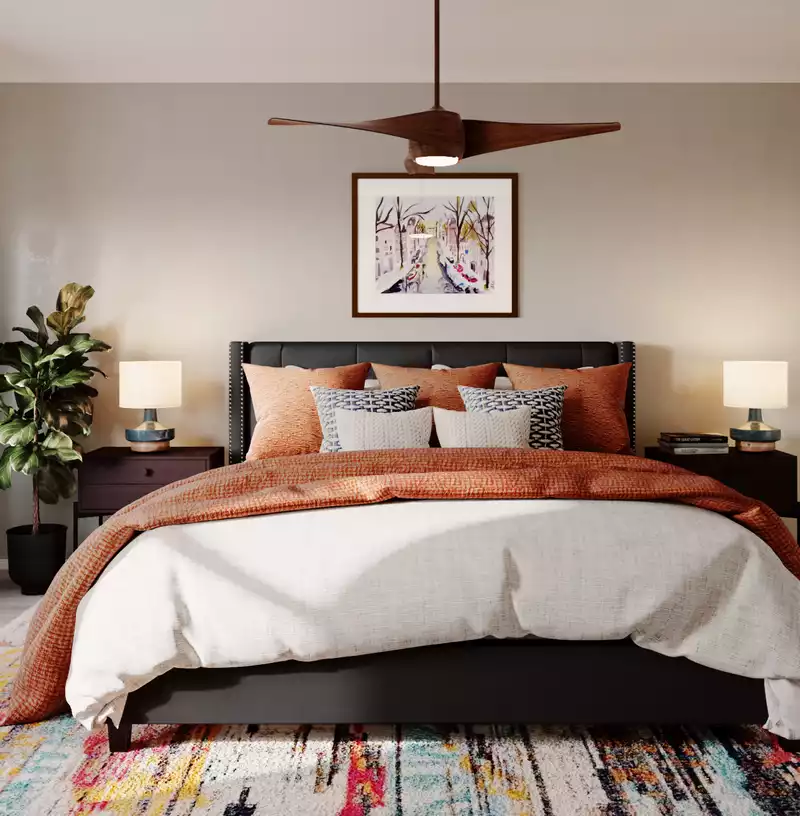 Modern, Bohemian, Midcentury Modern Bedroom Design by Havenly Interior Designer Carla