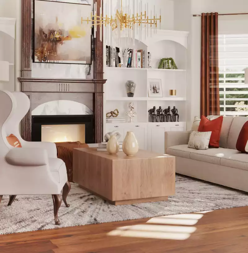 Contemporary, Glam Living Room Design by Havenly Interior Designer Sophia
