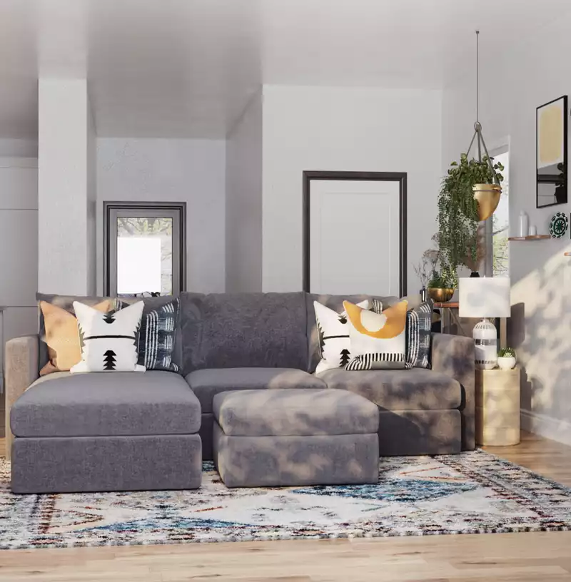 Modern, Farmhouse, Midcentury Modern, Scandinavian Living Room Design by Havenly Interior Designer Ingrid