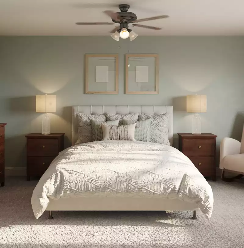 Modern, Traditional, Farmhouse, Midcentury Modern Bedroom Design by Havenly Interior Designer Amanda