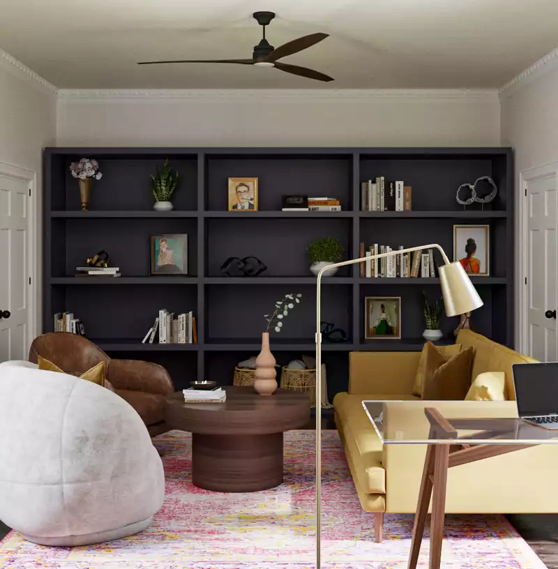 Eclectic, Bohemian Reading Room Design by Havenly Interior Designer Amy