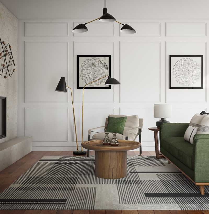 Bohemian, Midcentury Modern, Minimal Living Room Design by Havenly Interior Designer Lena