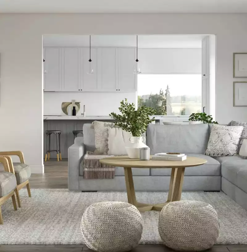 Contemporary, Classic, Bohemian, Farmhouse, Rustic, Transitional, Classic Contemporary, Scandinavian Living Room Design by Havenly Interior Designer Lisa