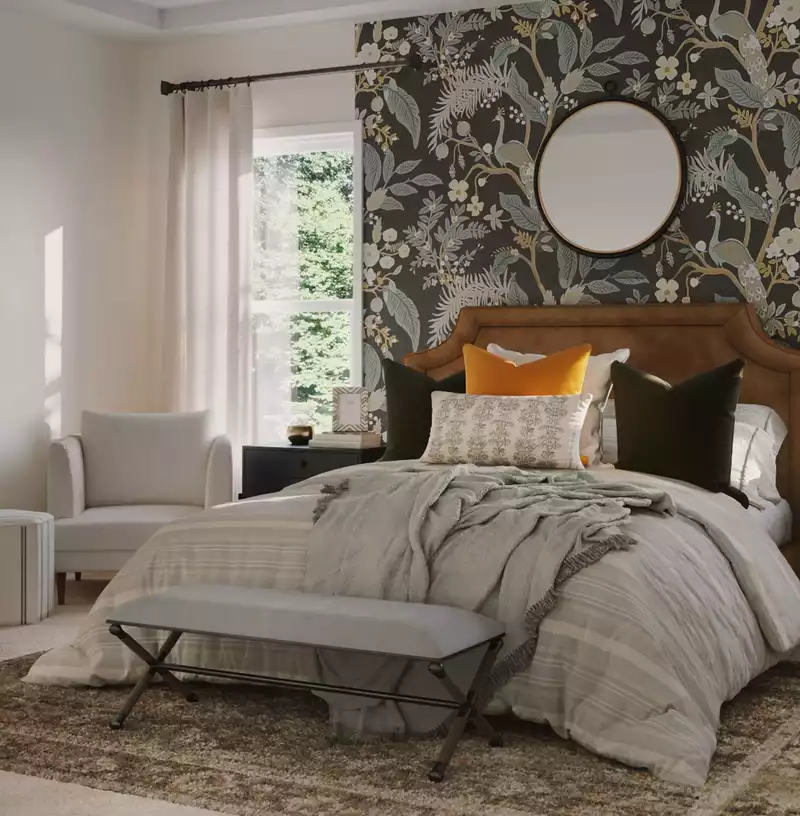 Eclectic, Traditional, Vintage Bedroom Design by Havenly Interior Designer Michelle