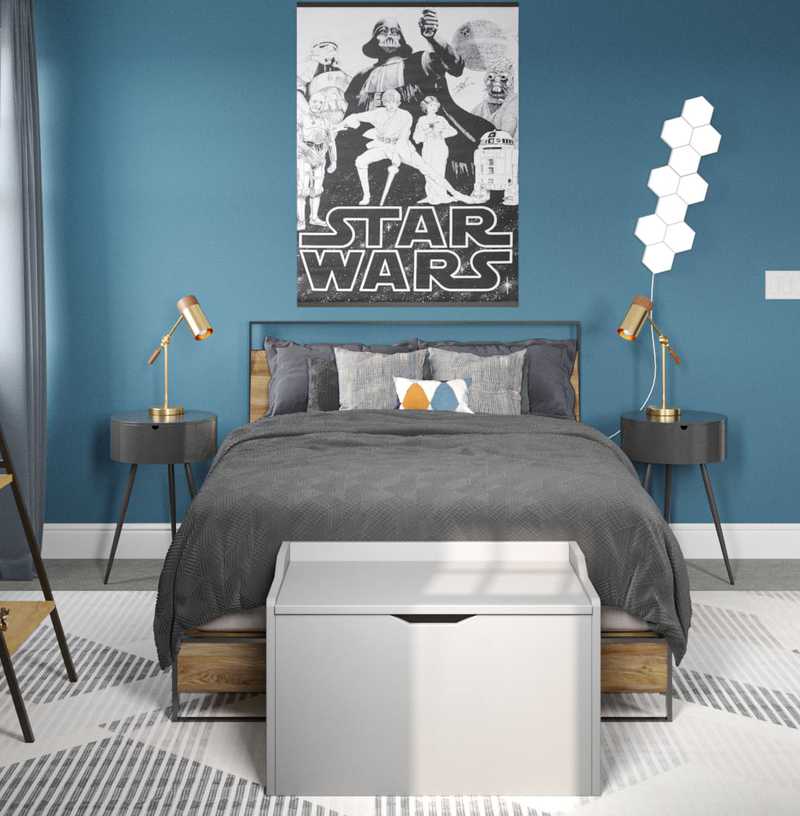 Modern, Industrial Bedroom Design by Havenly Interior Designer Lena