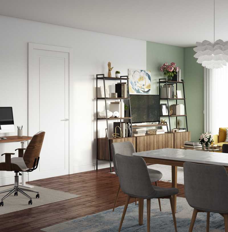 Bohemian, Midcentury Modern Living Room Design by Havenly Interior Designer Fallon