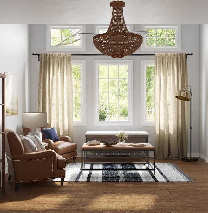 Rustic, Classic Contemporary Reading Room Design by Havenly Interior Designer Lindsay