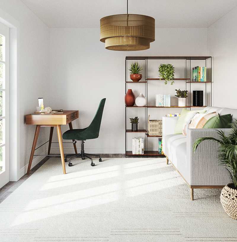 Contemporary, Classic, Eclectic, Bohemian, Transitional, Midcentury Modern Office Design by Havenly Interior Designer Ilona