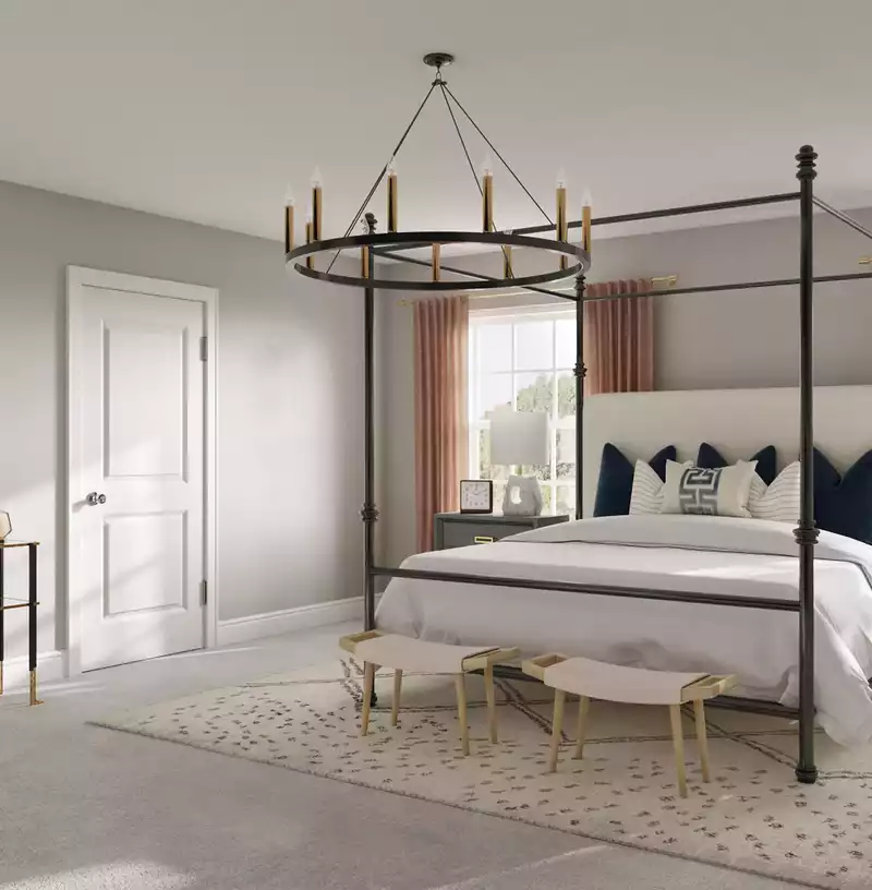 Bohemian, Coastal, Midcentury Modern, Scandinavian Bedroom Design by Havenly Interior Designer Ingrid
