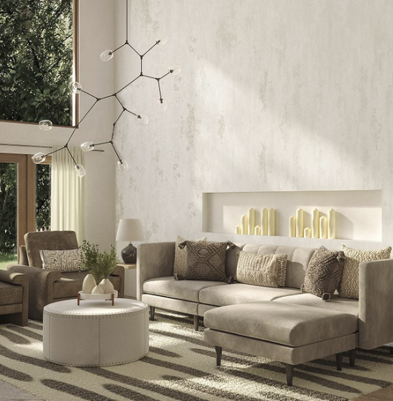 Modern, Bohemian Living Room Design by Havenly Interior Designer Christa
