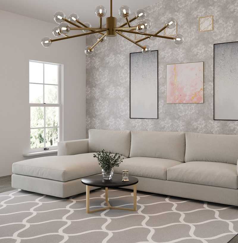 Contemporary, Modern, Coastal, Glam Living Room Design by Havenly Interior Designer Dalia
