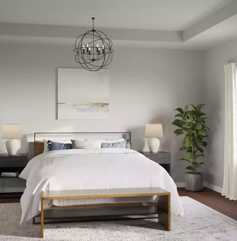 Traditional, Rustic, Transitional, Midcentury Modern Bedroom Design by Havenly Interior Designer Carine