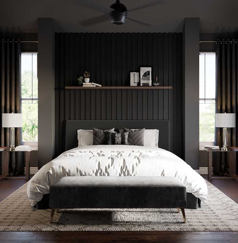 Modern, Glam, Industrial Bedroom Design by Havenly Interior Designer Ashley