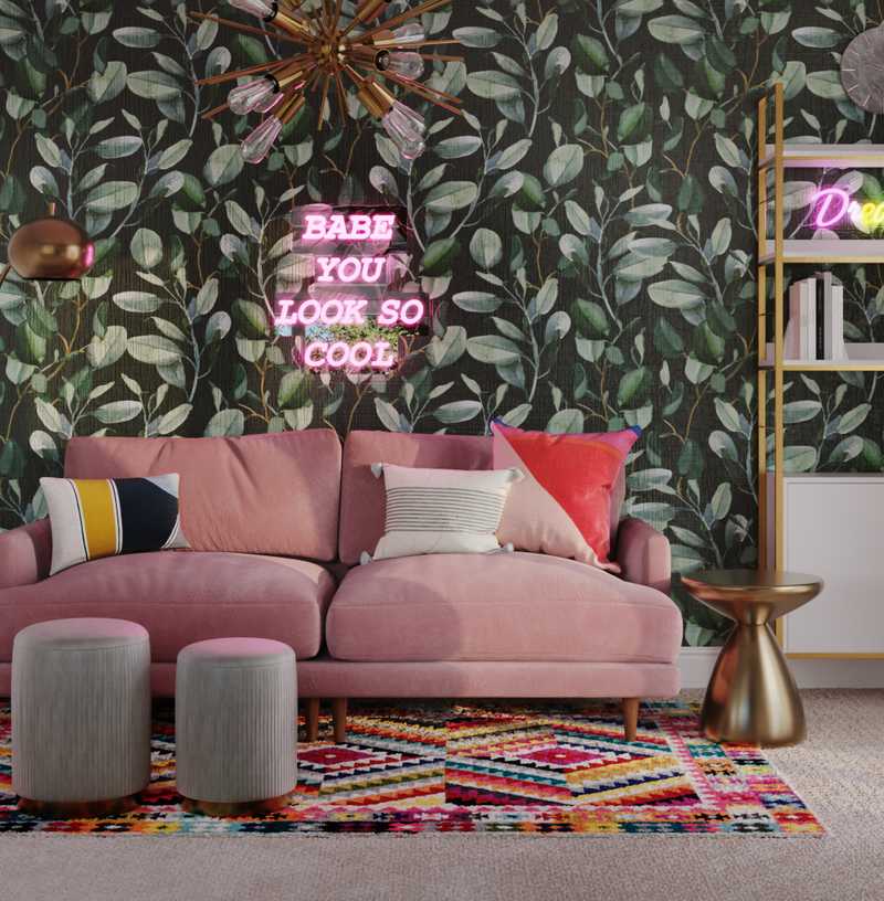 Eclectic, Glam Office Design by Havenly Interior Designer Candela