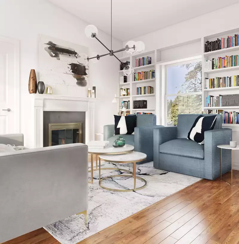 Contemporary, Modern, Glam, Minimal Reading Room Design by Havenly Interior Designer Freddi