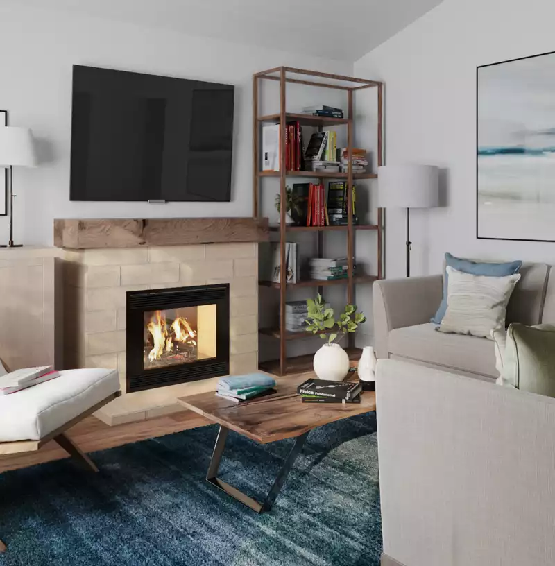 Modern, Bohemian, Global Living Room Design by Havenly Interior Designer Carla