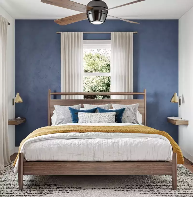 Bohemian, Midcentury Modern Bedroom Design by Havenly Interior Designer Carla