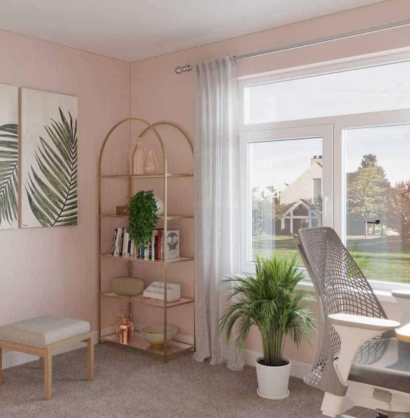 Bohemian, Glam Office Design by Havenly Interior Designer Maria