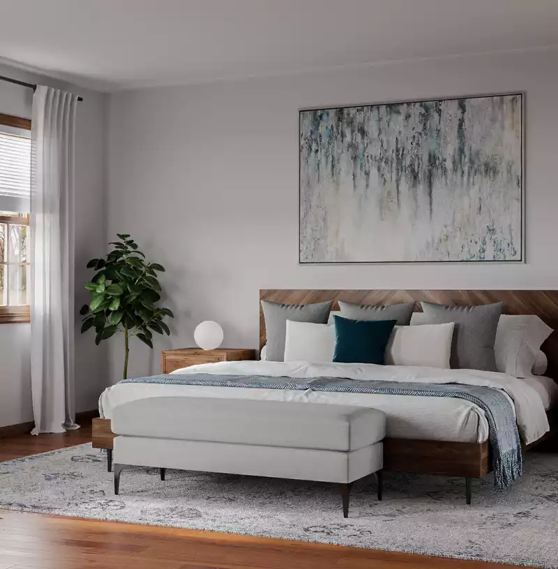 Rustic, Scandinavian Bedroom Design by Havenly Interior Designer Janette
