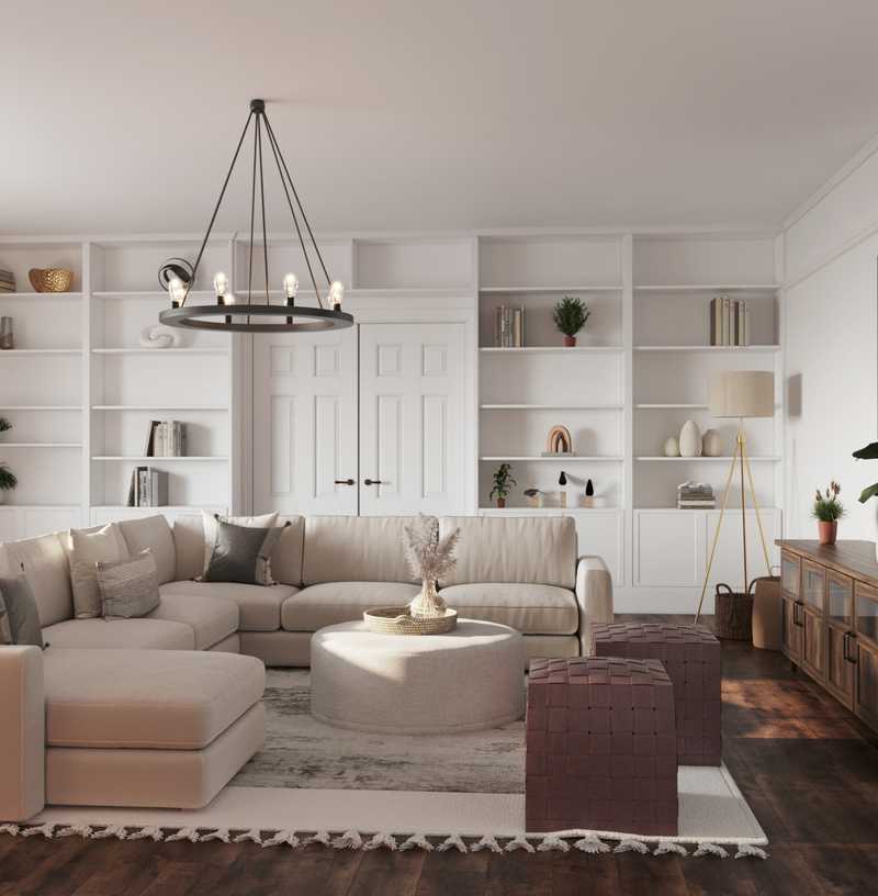 Modern, Farmhouse Living Room Design by Havenly Interior Designer Camila