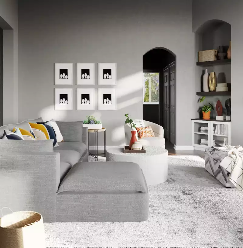 Midcentury Modern Living Room Design by Havenly Interior Designer Camila