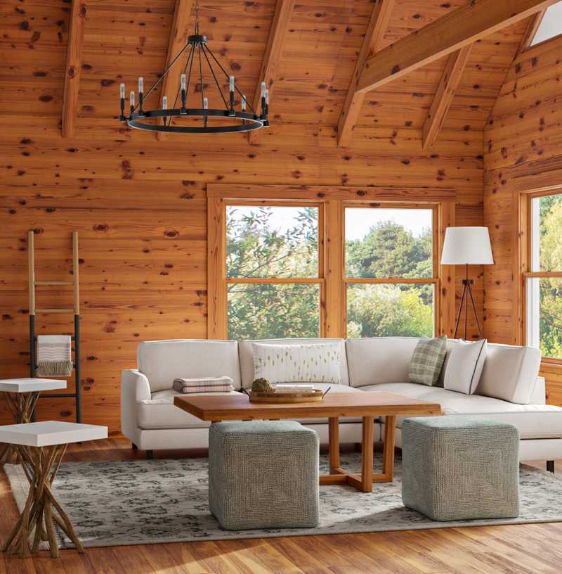 Rustic Living Room Design by Havenly Interior Designer Patricia