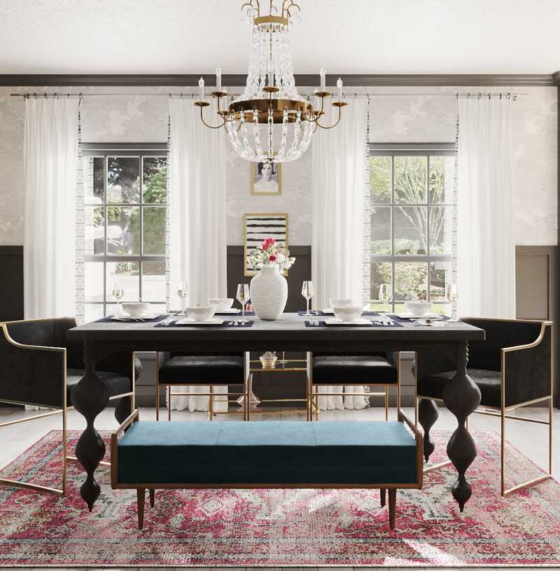 Eclectic, Global, Midcentury Modern Dining Room Design by Havenly Interior Designer Annie