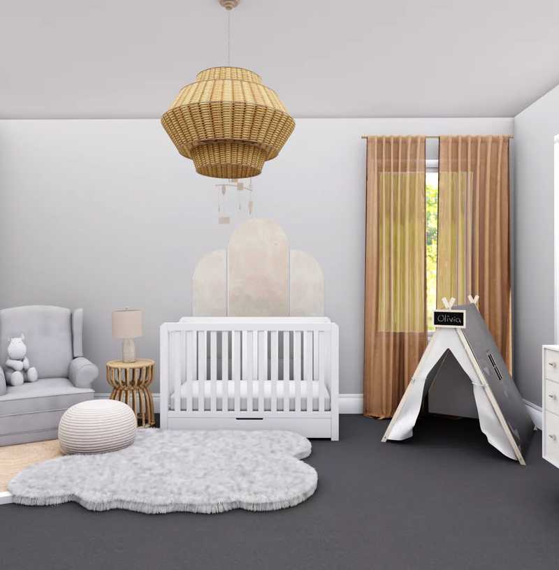 Rustic, Midcentury Modern Nursery Design by Havenly Interior Designer Amanda