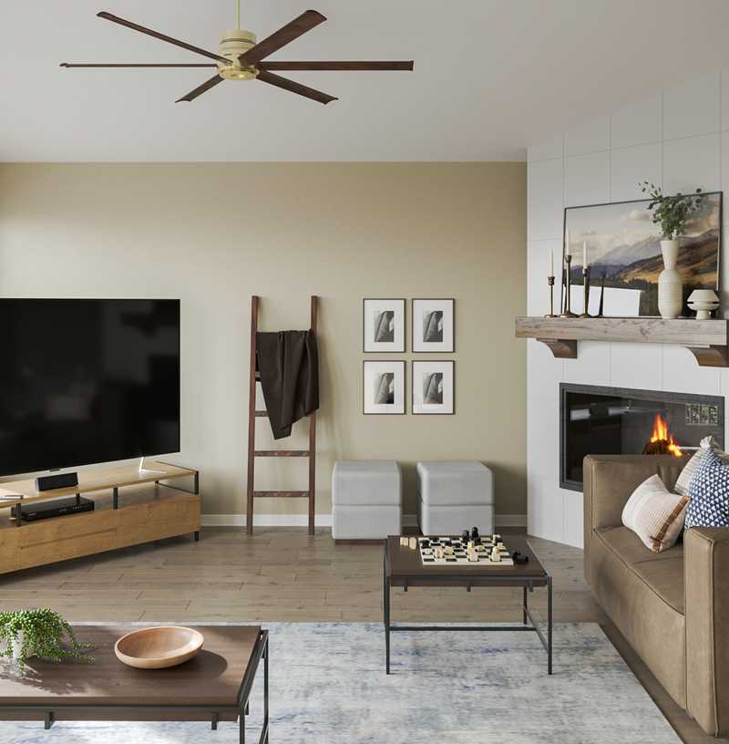 Industrial, Rustic Living Room Design by Havenly Interior Designer Briana