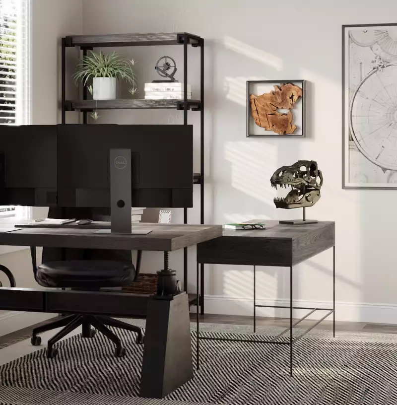 Industrial, Rustic Office Design by Havenly Interior Designer Briana
