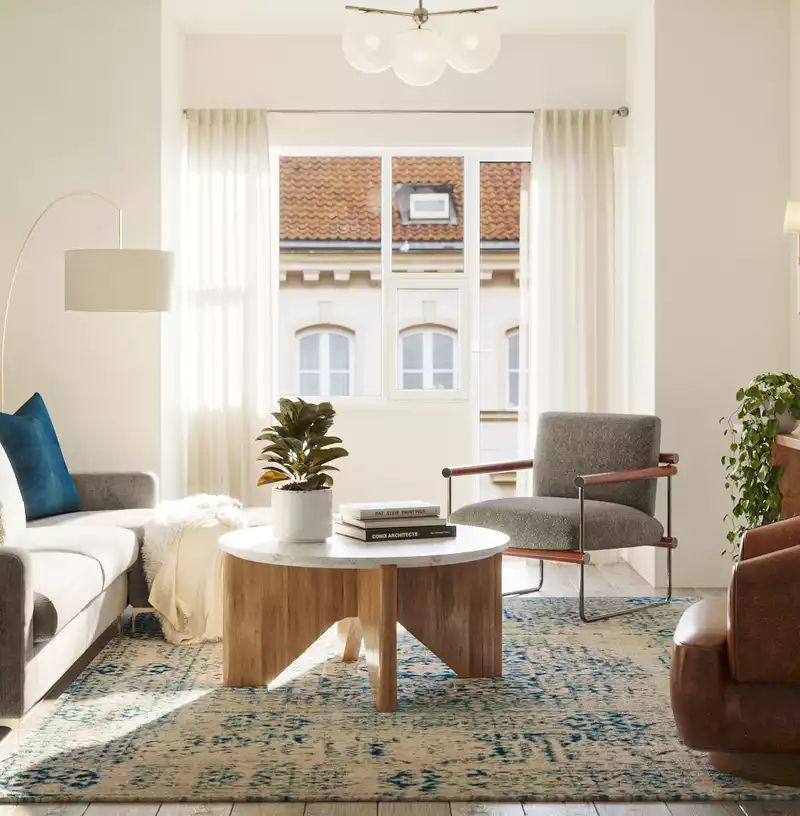 Traditional, Minimal, Preppy Living Room Design by Havenly Interior Designer Vye
