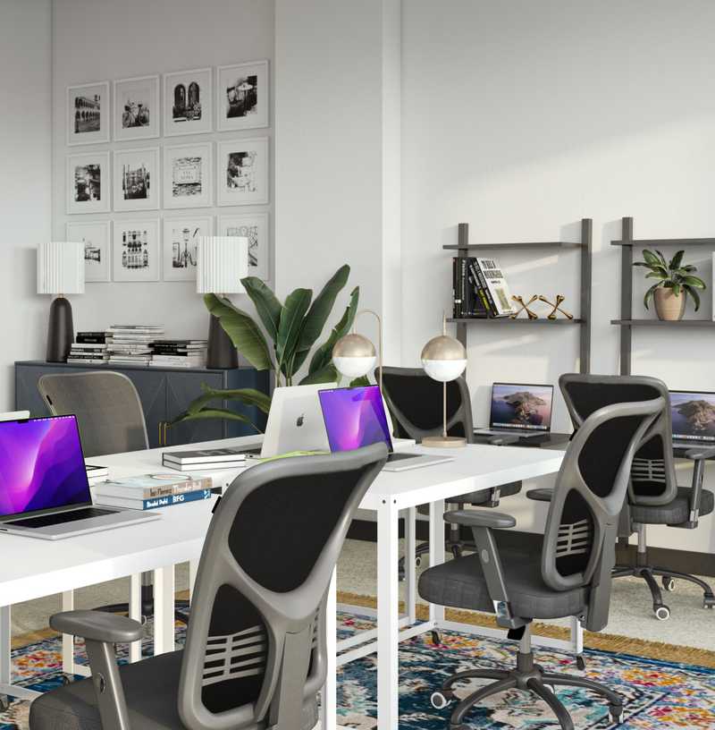 Modern, Bohemian Office Design by Havenly Interior Designer Vye