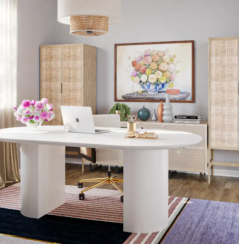 Eclectic, Bohemian Office Design by Havenly Interior Designer Marisa