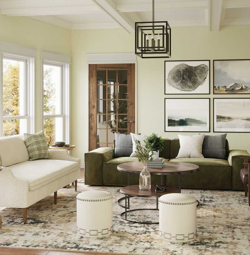 Industrial, Farmhouse Living Room Design by Havenly Interior Designer Jovana