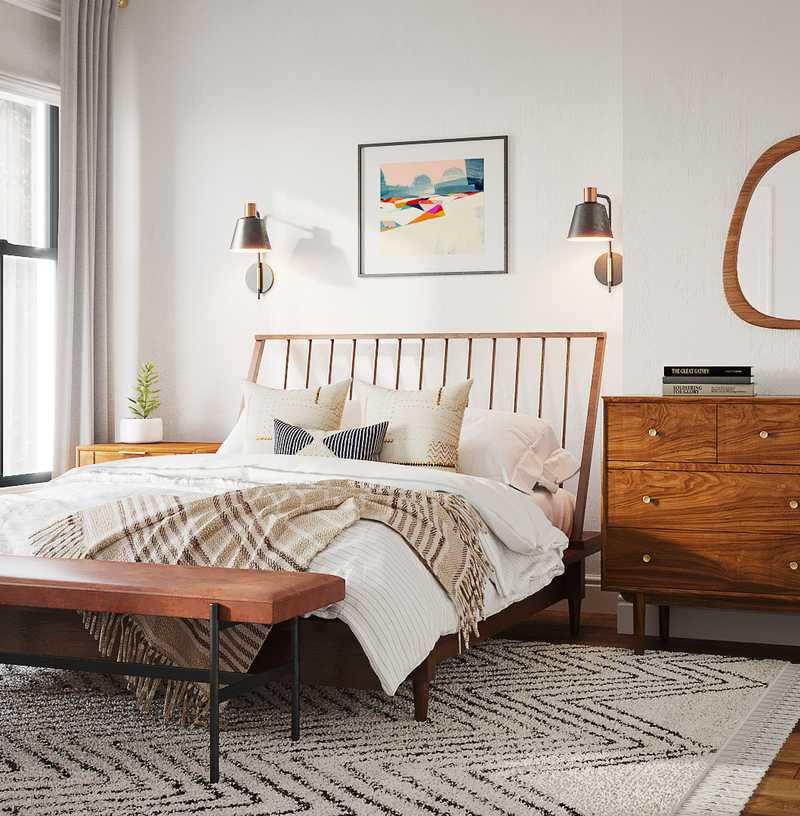 Midcentury Modern, Minimal, Scandinavian Bedroom Design by Havenly Interior Designer Angie