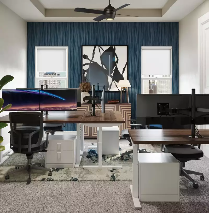 Modern, Midcentury Modern Office Design by Havenly Interior Designer Briana