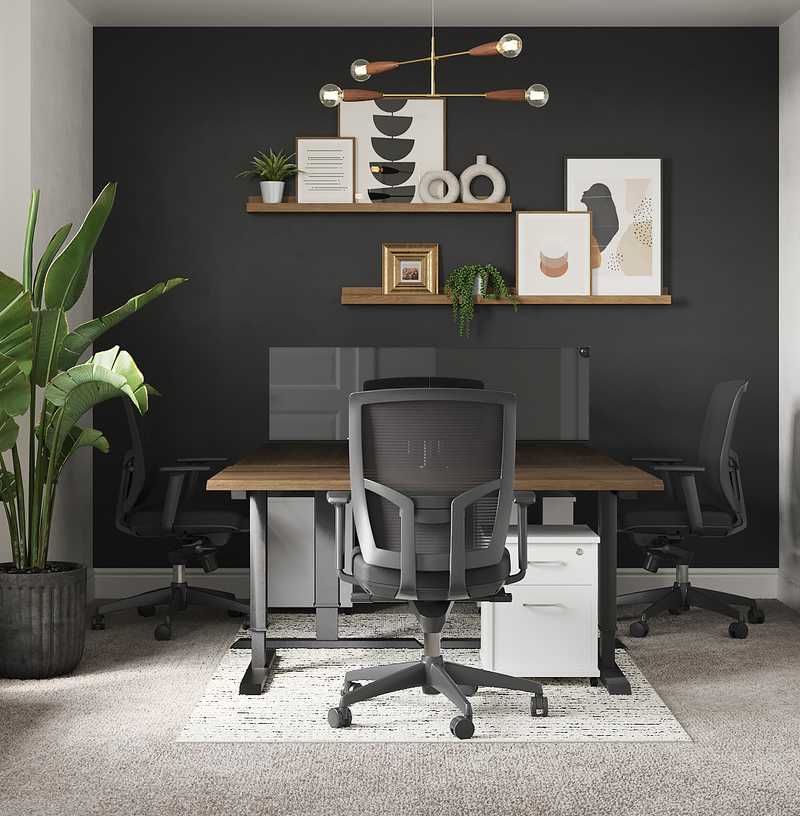 Modern, Midcentury Modern Office Design by Havenly Interior Designer Briana
