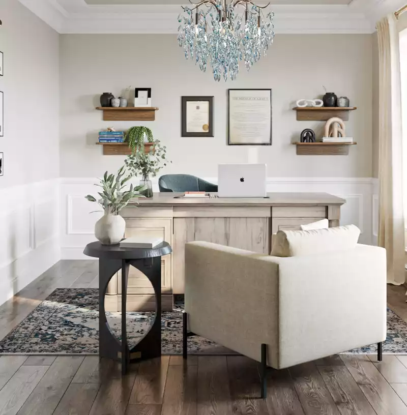 Modern, Classic, Glam Office Design by Havenly Interior Designer Ebonee