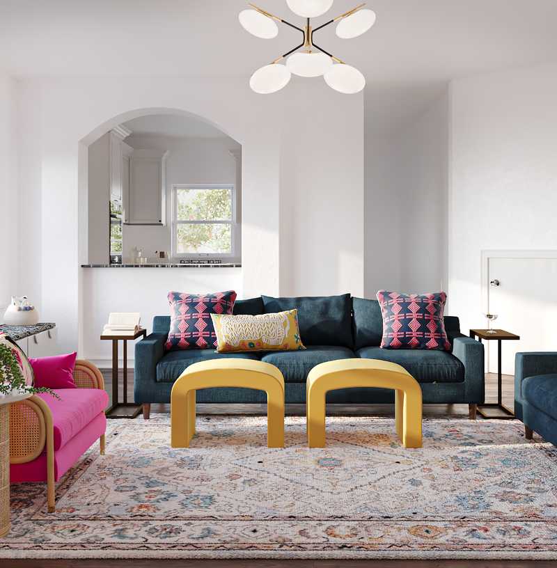Eclectic, Bohemian, Midcentury Modern Living Room Design by Havenly Interior Designer Marisa