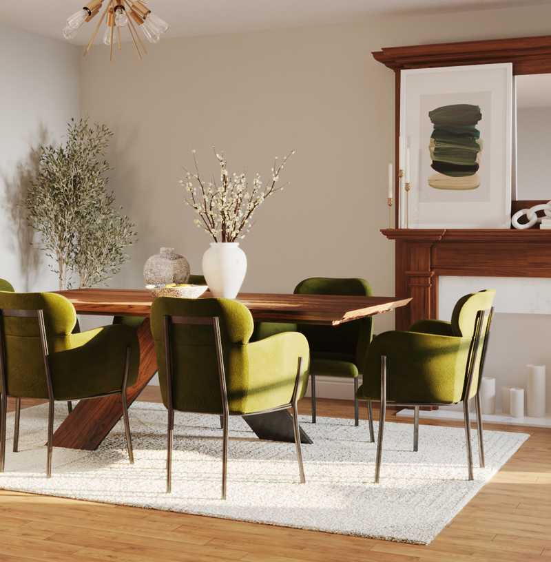 Contemporary, Glam, Midcentury Modern Dining Room Design by Havenly Interior Designer Monica