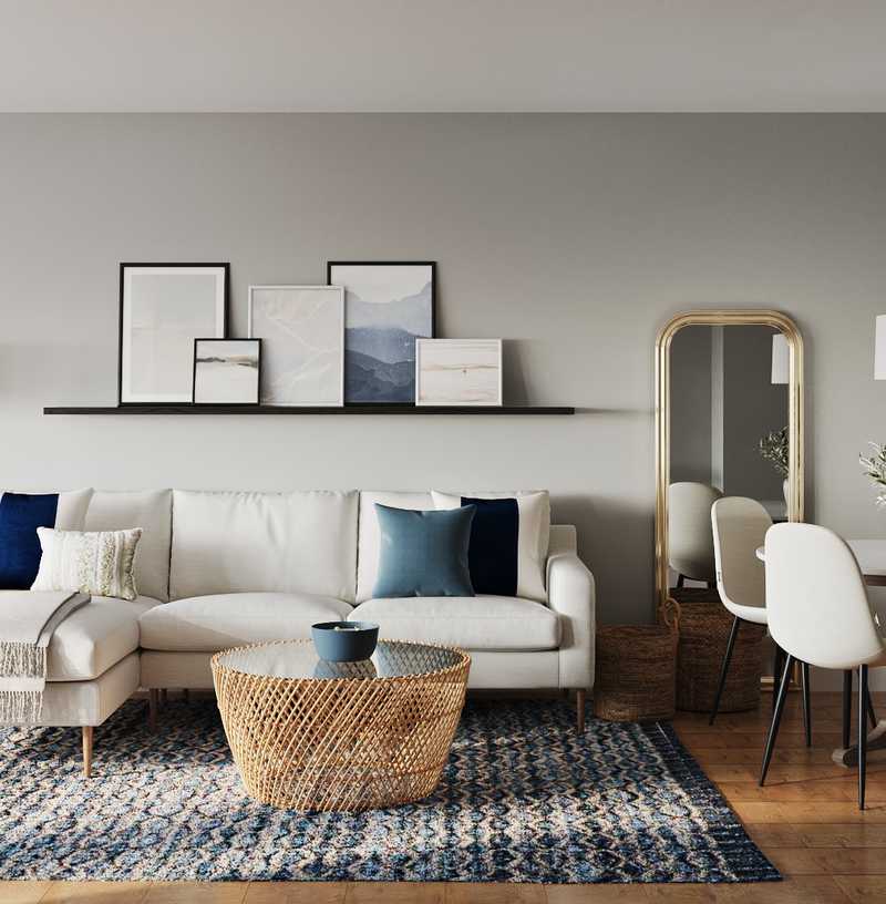 Classic, Coastal, Farmhouse Living Room Design by Havenly Interior Designer Havenly