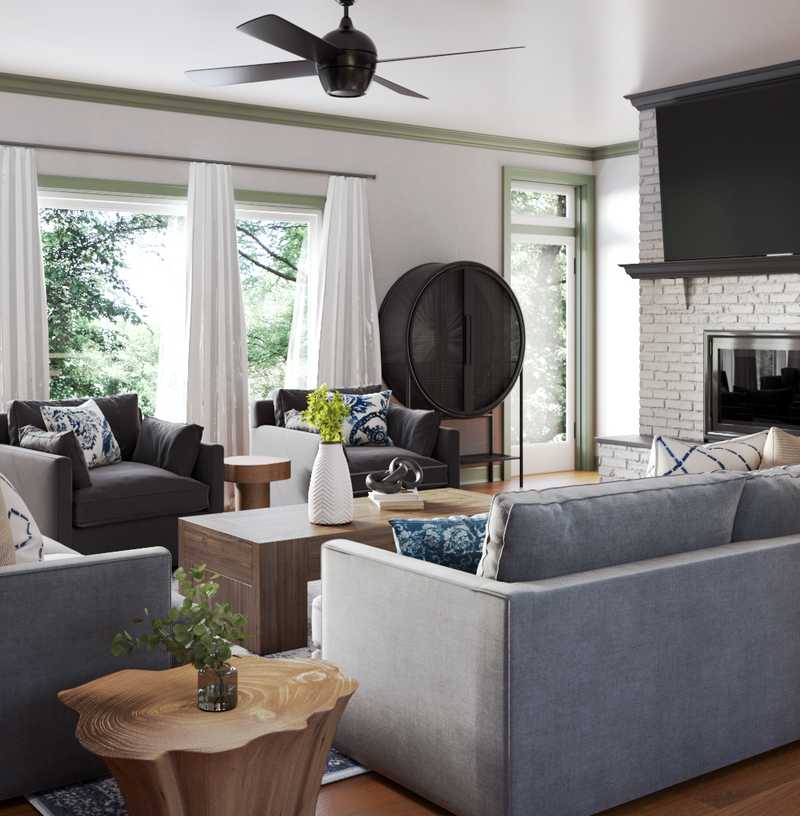 Modern, Farmhouse Living Room Design by Havenly Interior Designer Ebonee